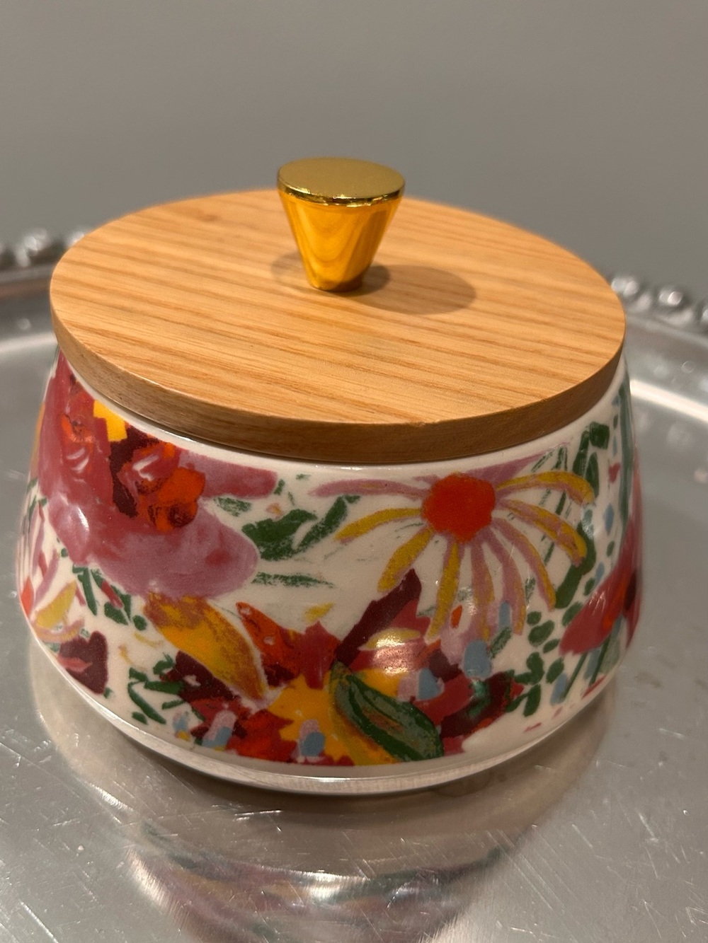Opal  House Floral Ceramic Salt & Pepper Shaker Set with Lidded Jar - Multicolor - Picture 4 of 8